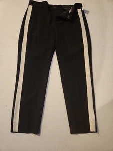 NWT Banana Republic Avery  Fit Black White Bi-stretch Straight  Ankle Pants 2P - Picture 1 of 6