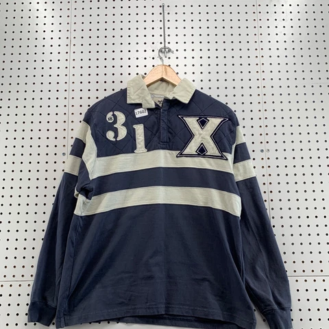 Xavier University Rugby Polo Shirt Long Sleeve Adult Blue Spirit Jersey 22X28 Cover