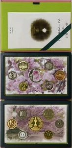 Japan 2011 Proof Coins Set Cherry Blossom Viewing w/Mint Silver Gilt Medal PS92 - Picture 1 of 7