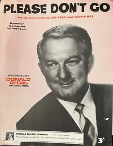 Please Don't Go Donald Peers Sheet Music Les Reed Jackie Rae Offenbach Columbia - Picture 1 of 3