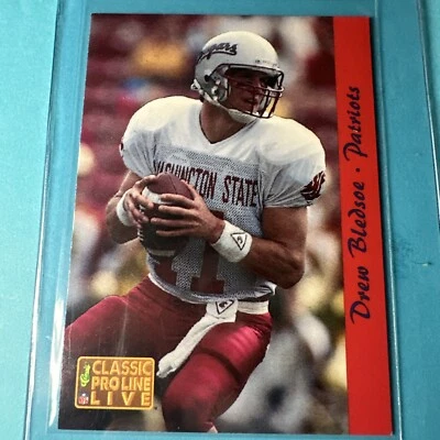 1993 Classic Pro Line Live Drew Bledsoe Rookie Card #174 New England Patriots - Image 1 of 4