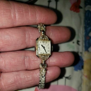 Vintage Hamilton Stretch Band 6 Stone Diamond Watch - Picture 1 of 5