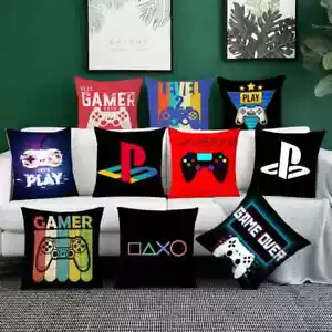 Video Game Fans Cushion Covers Gamers Vintage Playstation Pillow Case Sofa Couch - Picture 1 of 62