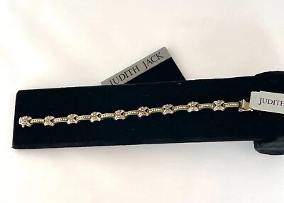 JUDITH JACK MARCASITE 16" 925 STERLING SILVER BRACELET ITEM#MBR1054 Foto 1 de 4
