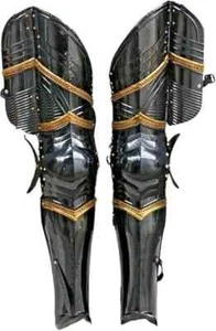 Armor Gothic Leg Set Medieval Steel Full Leg Guard Armor Black Knight Warrior - Picture 1 of 6