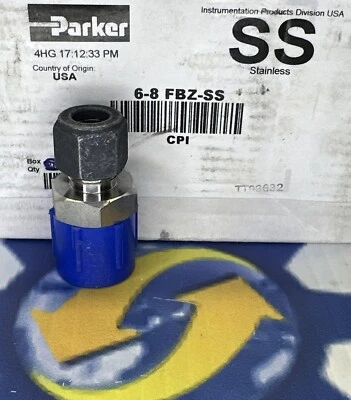 New Parker 6-8 FBZ-SS 3/8" CPI to 1/2" Male Connector fitting - Image 1 of 2