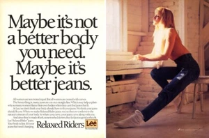1987 Lee Jeans Vaqueros Relajados Riders Moda 2 Páginas Anuncio de Revista - Imagen 1 de 1