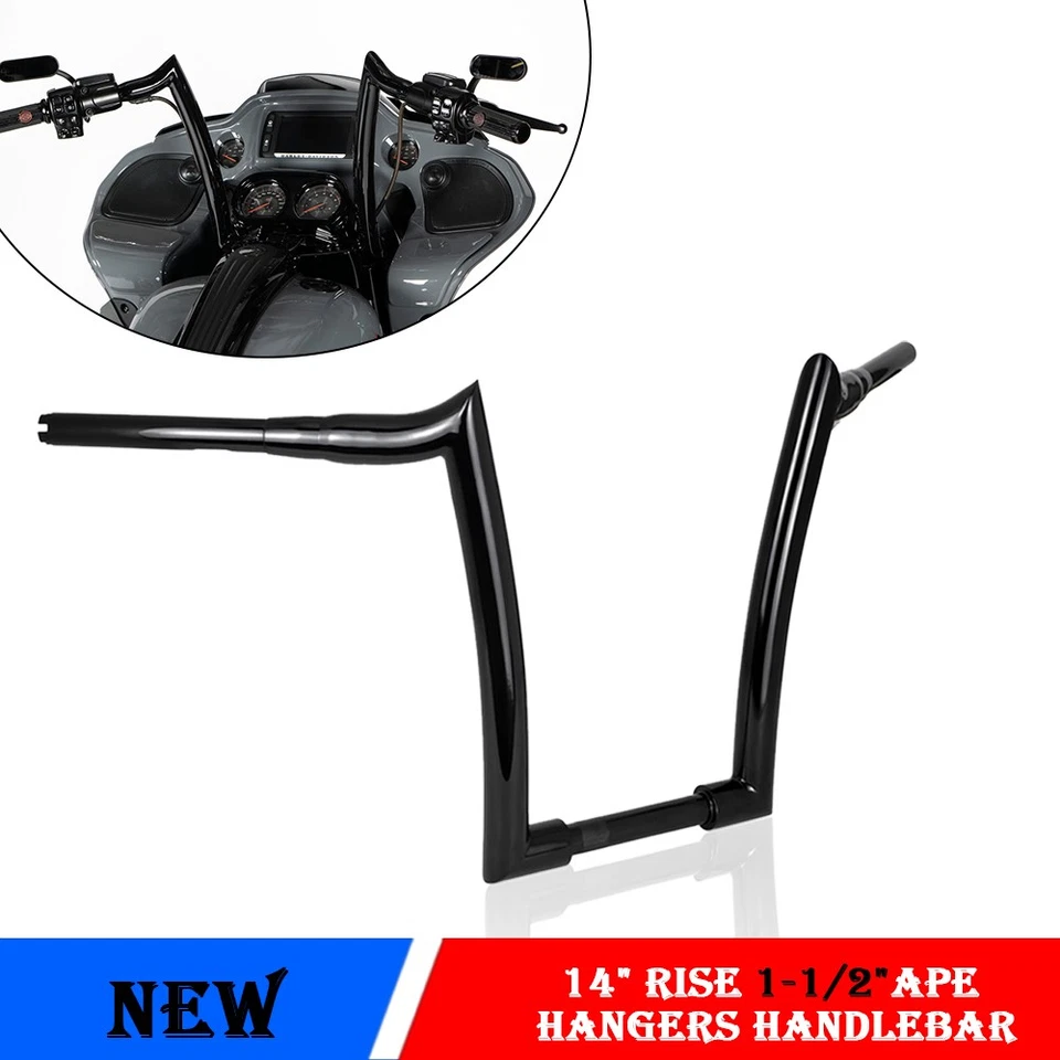 Motorcycle 14'' Rise Ape Hanger Handlebar Fit For Suzuki Intruder C1500T Foto 1 de 4