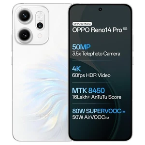 OPPO Reno14Pro 5G 12GB RAM 512GB STORAGE-NFC-MTK Dimensity 8450 Processor-WHITE - Picture 1 of 11