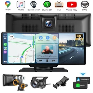 10.26 Zoll Wireless Apple Carplay Android Auto 4K Display Vorne Rückfahrkamera - Bild 1 von 15