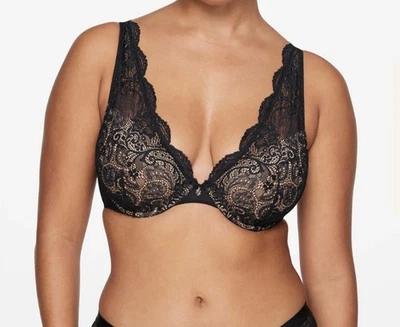 Sujetador ThirdLove 24/7 contorno de encaje negro superposición de encaje talla 34E con aros Foto 1 de 4
