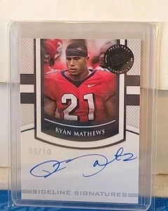 2010 Press Pass PE Sideline Signatures Black #SSRM Ryan Mathews Auto /10 - Picture 1 of 2