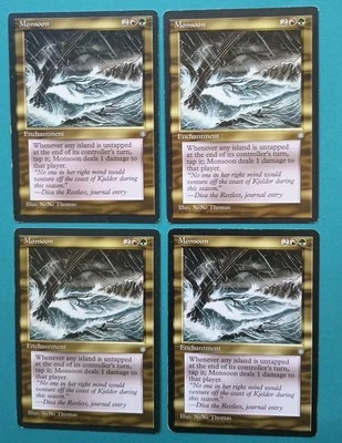 Magic the Gathering MTG Ice Age MONSOON X 4 ( 3 MP & 1 HP) RARE  1995 Nice! - Image 1 of 2