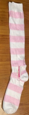 CALCETINES DE RODILLA PARA MUJER de colección hasta la rodilla ROSA Y BLANCO rayas horizontales talla única nuevos Foto 1 de 4