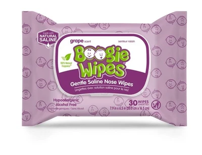 Gentle Saline Baby Nose Wipes 30 Count Boogie Wipes Soft Cleansing Moisturizer - Image 1 of 4