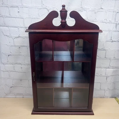 Vitrina de pared de madera y vidrio de aspecto vintage gabinete de curiosidades Foto 1 de 4