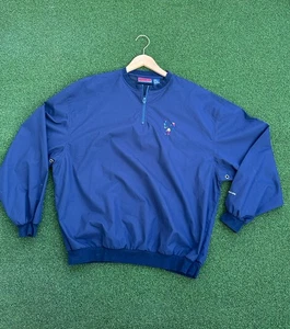 Cortavientos de golf Pivot Rules vintage para hombre 1/4 cremallera manga larga azul marino talla XL - Imagen 1 de 9
