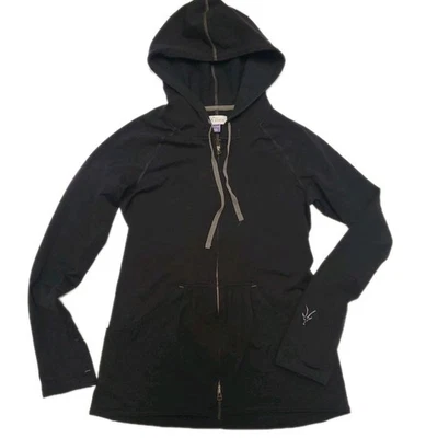 Ibex Womens XS Wool Blend Full Zip Hoodie Black Midlayer Outdoor Athleisure USA - Image 1 of 4