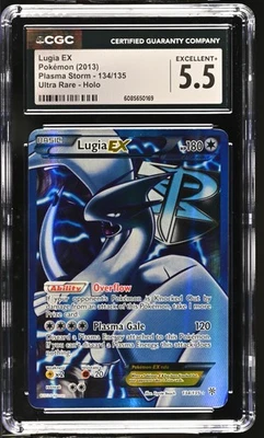 CGC 5.5 Lugia EX 2013 Plasma Storm 134/135 Ultra Rare Holo Pokemon Card - Image 1 of 2