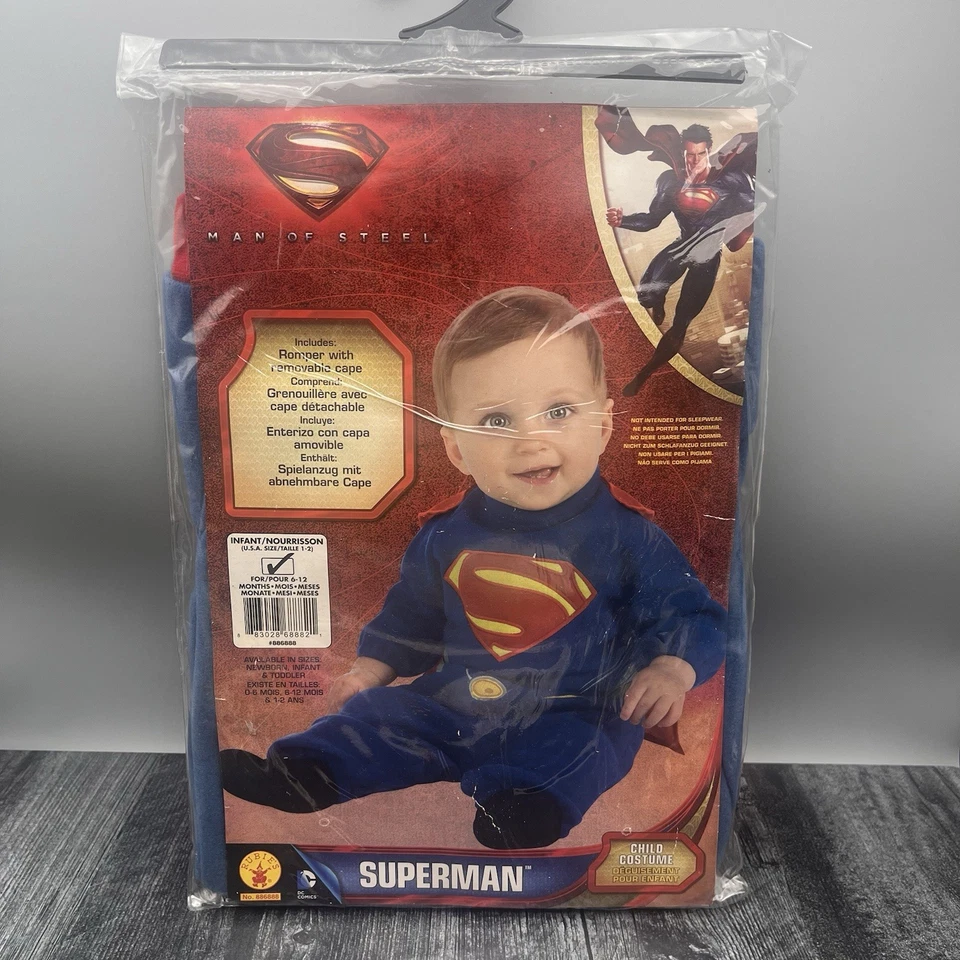 Infant Superman Costume 6-12 Months Rubies Child Man Of Steel Costume - Image 1 of 2