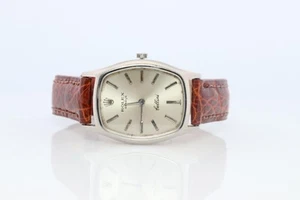 Genuine 18k Rolex Watch. 18k WG Ladies Rolex CELLINI 3803 Barrel WristWatch - Picture 1 of 11