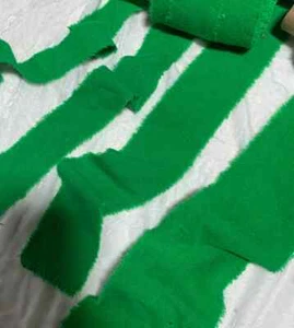 Hand Dyed Bright Kelly Green 100% Silk Noil Ribbon ( 4 Widths to choose from) - Picture 1 of 3