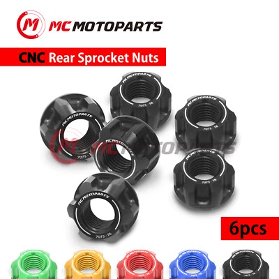 Kit de tuercas de piñón trasero SPOKE6 negras para Suzuki GSX-S750 18 19 20 Foto 1 de 4