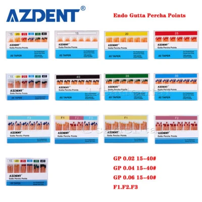 AZDENT Dental Endodontic Gutta Percha Points 15-40# GP0.02/0.04/0.06/F1 2 3 - Image 1 of 4