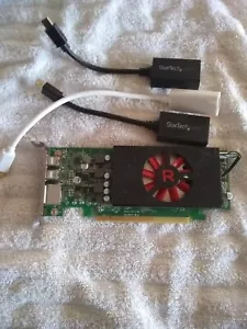 amd radeon rx 550 4gb with 3 Mini Display to HDMI Adapters used Low Profile - Picture 1 of 9