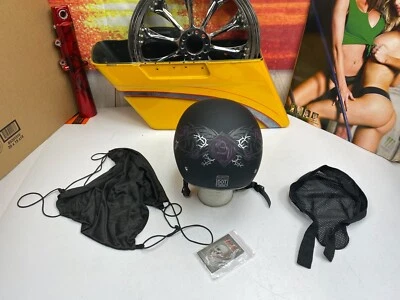 🔥D.O.T. Casco Daytona Calavera Liberación Rápida Rachet Púrpura Rosa X-Grande🔥 Foto 1 de 4