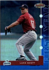 2005 Bowman's Best Blue Houston Astros Baseball Card #33 Luke Scott FY /499