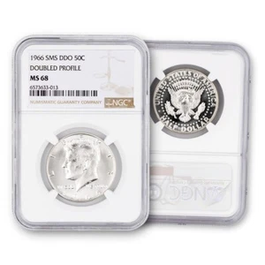 1966 SMS DDO KENNEDY Half Dollar DOUBLE PROFILE MS NGC 68 - Picture 1 of 1