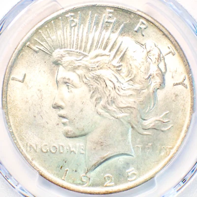 1925 Peace Silver Dollar $1 - Certified PCGS MS66+ Plus Grade - $1,000 Value! - Image 1 of 4
