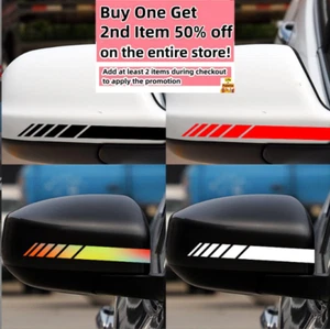 Set of 4: Car Side Rear View Mirror Reflective Decal Auto Racing Stripes Sticker - Foto 1 di 10