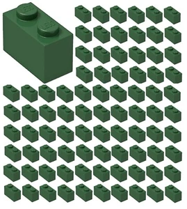 ☀️100x NEW LEGO 1x2 DARK GREEN Bricks (ID 3004) BULK PIECES Parts City Building - Picture 1 of 2