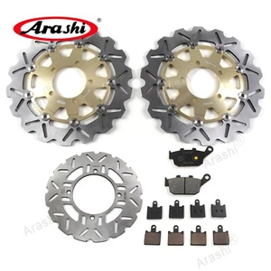 For Kawasaki Z1000 2007 2008 2009 Front Rear Brake Discs Rotors and Organic Pads - Picture 1 of 13