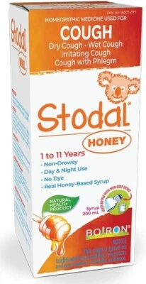 Boiron Stodal Children's Honey Syrup,  Homeopathic, Dry & Wet 200ml - Image 1 of 4