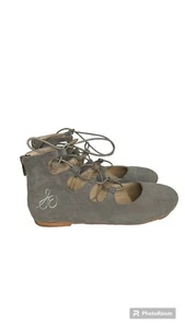 Sam Edelman Felicia Stella Girls Size 3 Grey High Top Ballet Flat Shoes Lace Up - Picture 1 of 7