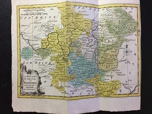 Mapa del Círculo Franconio 1758 Baviera Alemania Franconia - Imagen 1 de 2