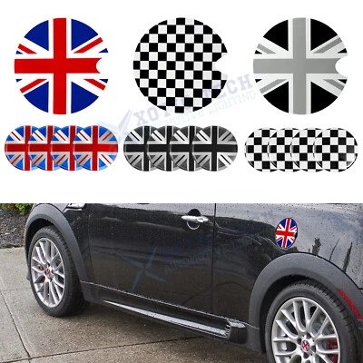 Juego de cubierta adhesiva de tapa de tanque de combustible de gasolina central de cubo de rueda decoración para Mini Cooper Foto 1 de 4