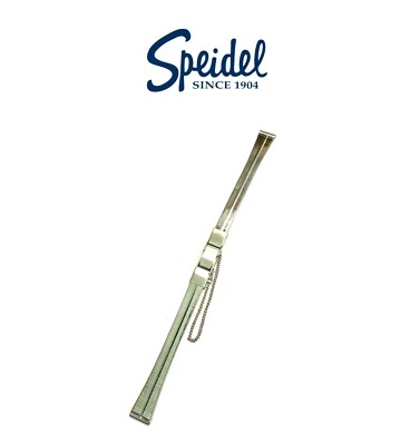 NOS Speidel watch band 10mm stainless steel sliver with safety chain - Image 1 of 2