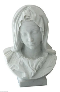 Statue Madonna La Pietà By Michelangelo White Carrara Marble Sculpture - Picture 1 of 1