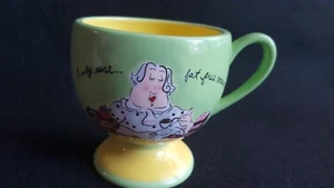 Mud Pie oversize Mug I Only Use Fat Free Cream! Coffee Tea Cup Cute Chubby Lady - Picture 1 of 4