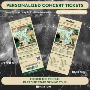 FOSTER THE PEOPLE: PARADISE STATE OF MIND TOUR Personalized Concert Ticket - Picture 1 of 5