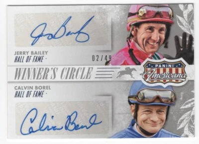 Jerry Bailey & Calvin Borel 2015 Panini Americana Autograph Card Auto Dual /49 - Image 1 of 2