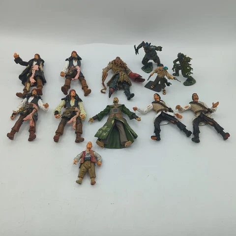 Pirates Of The Caribbean Disney 12 Figure Lot ZIZZLE 4" & Minis. Jack Sparrow Cover