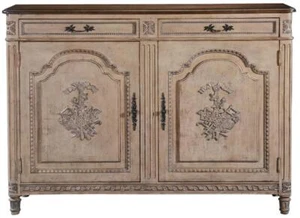 Sideboard French Louis XVI White Walnut, Pretty Hand Carved Wood - Picture 1 of 2
