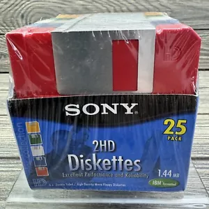 Sony 2HD 3.5” Floppy Discs 1.44MB SEALED! 5 Colors 25 Pack IBM Formatted Micro - Picture 1 of 6