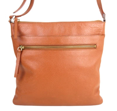 BOLSO DE HOMBRO ORGANIZADOR X-BODY CREMALLERA CUERO GENUINO MARRÓN HALÓGENO BOLSO DE MANO MONEDERO Foto 1 de 4