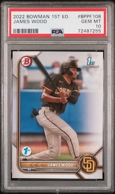 2022 Bowman 1st Edition #BPPF108 James Wood (1st Bowman Card) - PSA 10 - Image 1 of 2